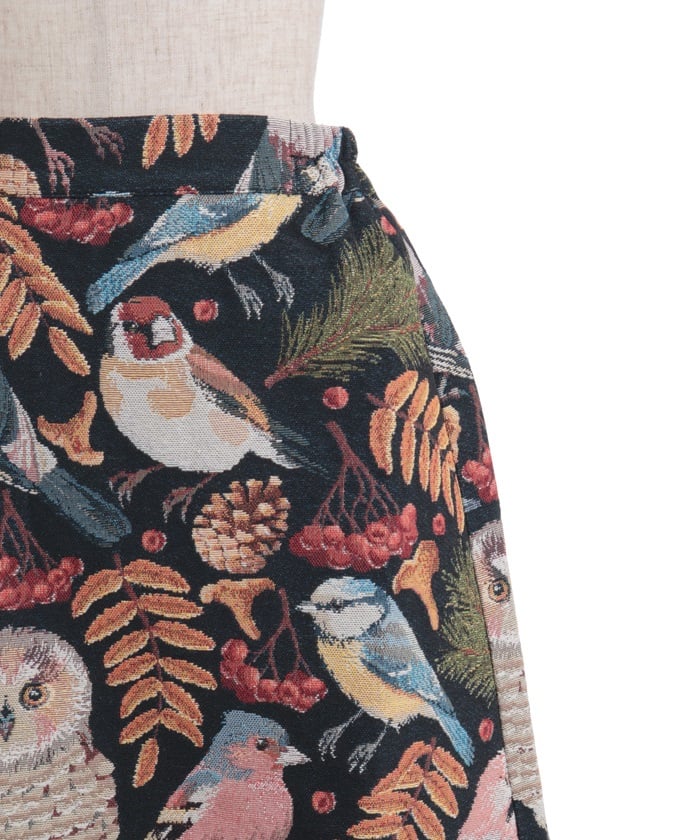 Wild Birds Pattern Gobelin Skirt