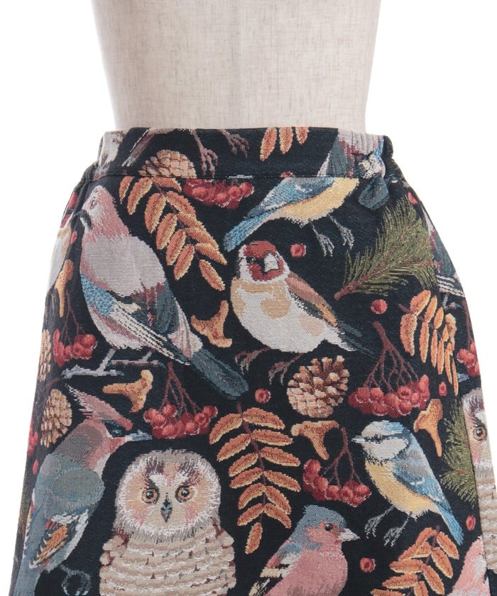 Wild Birds Pattern Gobelin Skirt