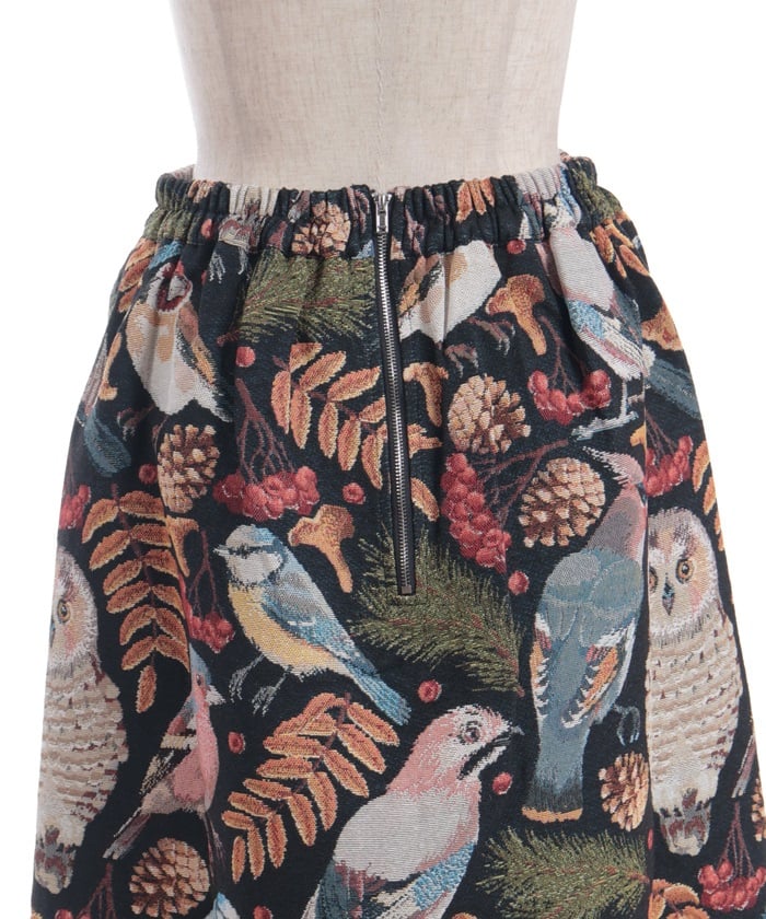 Wild Birds Pattern Gobelin Skirt