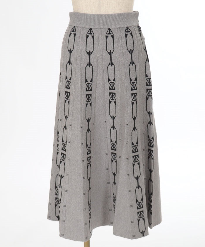 Chain Pattern Flare Skirt