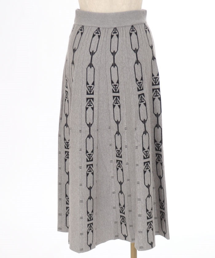 Chain Pattern Flare Skirt