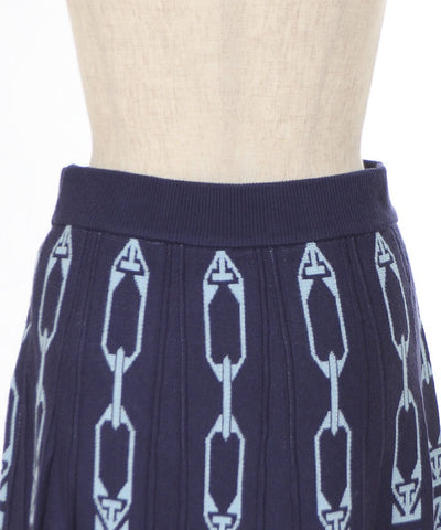 Chain Pattern Flare Skirt