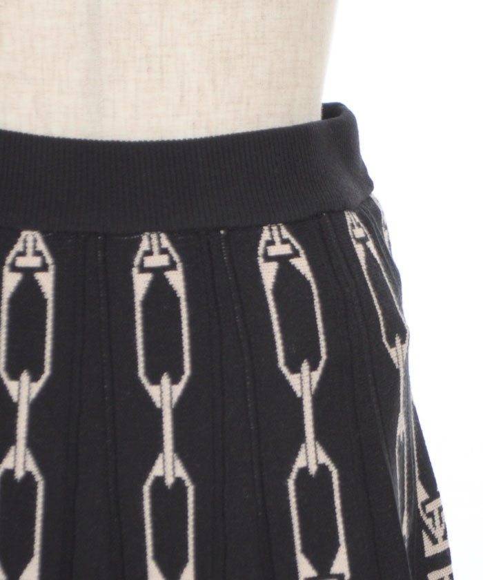 Chain Pattern Flare Skirt