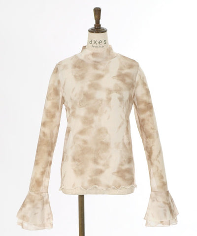 Sheer Double-Layered Flare Long Sleeve Cut & Sewn Top