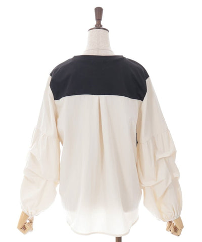 Tuck Sleeve Panel Pullover