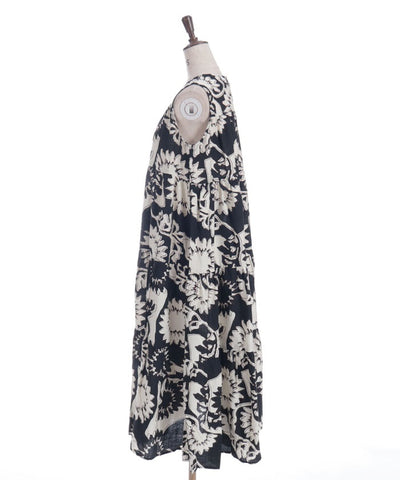 Overall Pattern Tiered Dress
