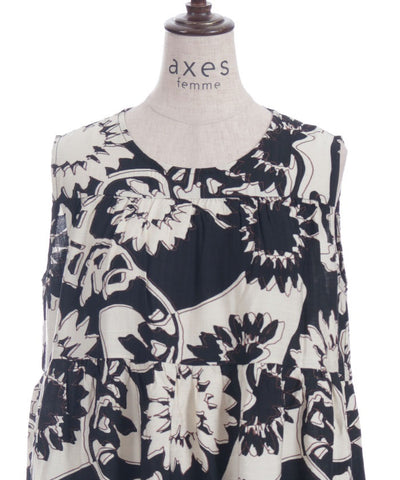 Overall Pattern Tiered Dress