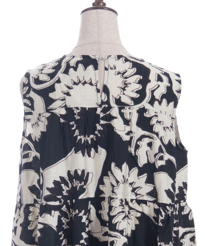Overall Pattern Tiered Dress