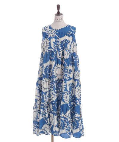 Overall Pattern Tiered Dress