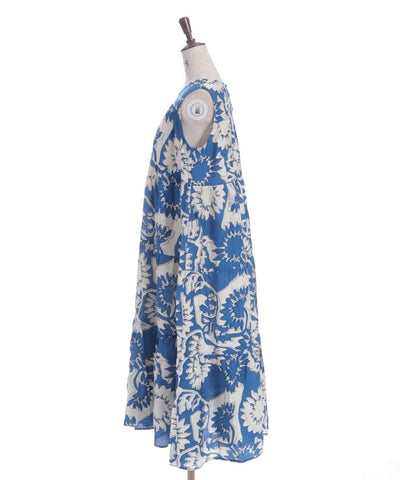 Overall Pattern Tiered Dress
