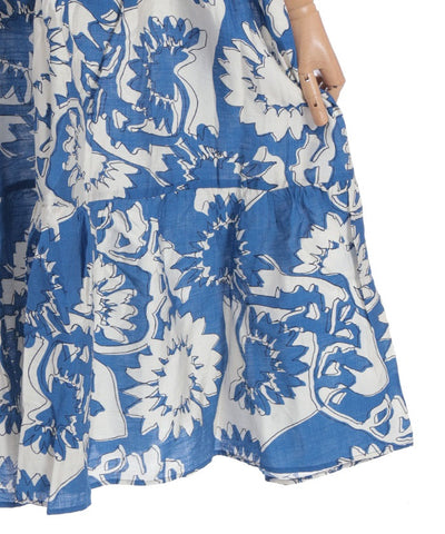 Overall Pattern Tiered Dress