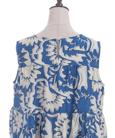 Overall Pattern Tiered Dress