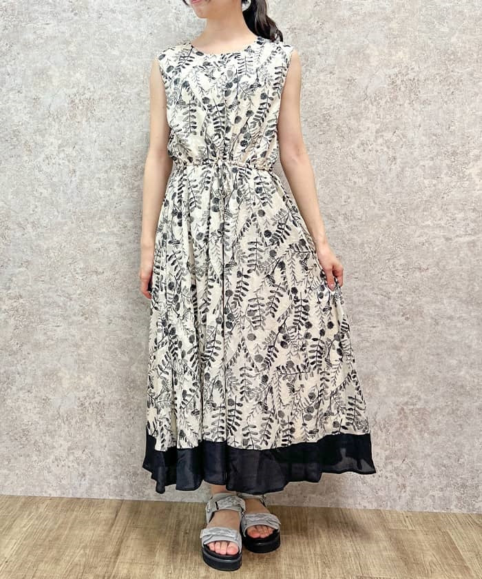 Floral Pattern Hem Color Scheme Dress
