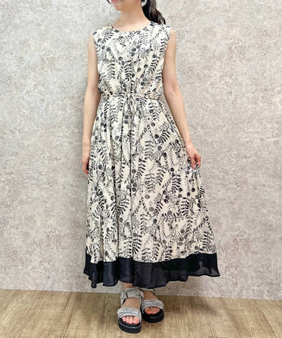 Floral Pattern Hem Color Scheme Dress