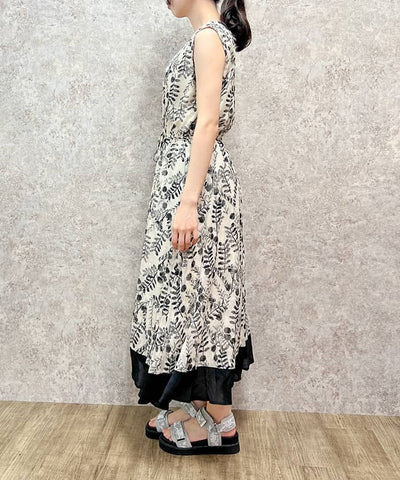 Floral Pattern Hem Color Scheme Dress