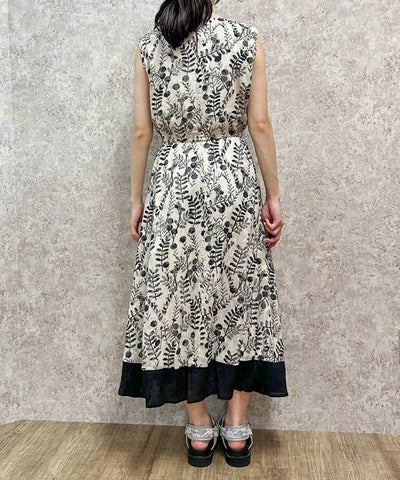 Floral Pattern Hem Color Scheme Dress