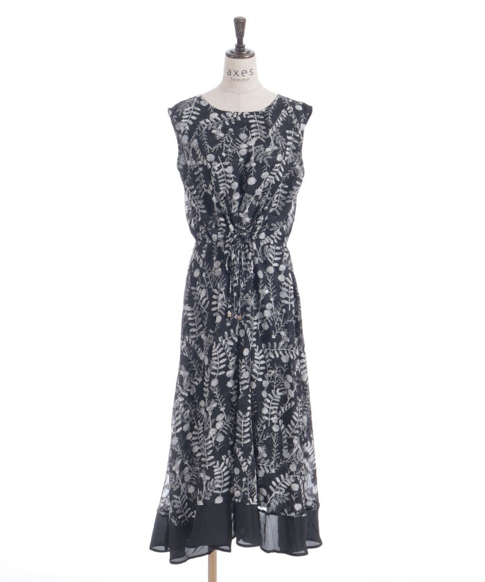 Floral Pattern Hem Color Scheme Dress