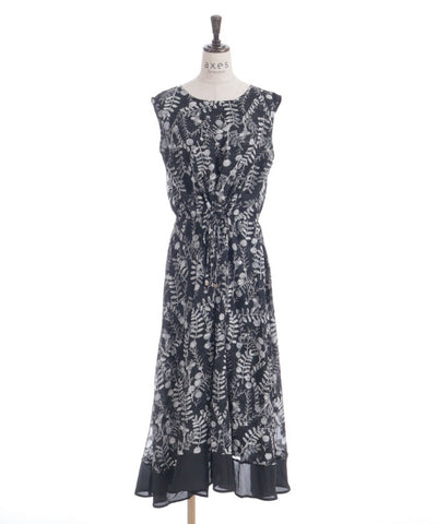 Floral Pattern Hem Color Scheme Dress