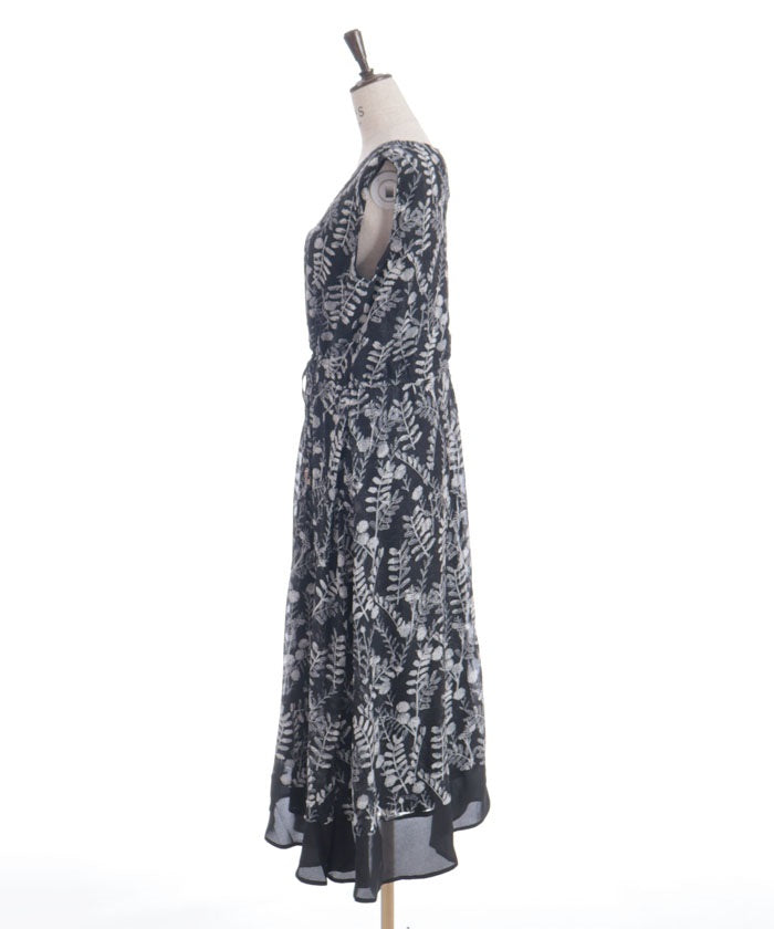 Floral Pattern Hem Color Scheme Dress