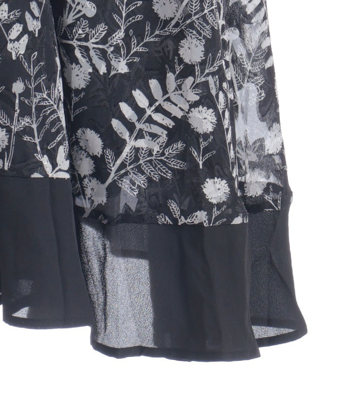 Floral Pattern Hem Color Scheme Dress
