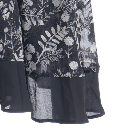 Floral Pattern Hem Color Scheme Dress