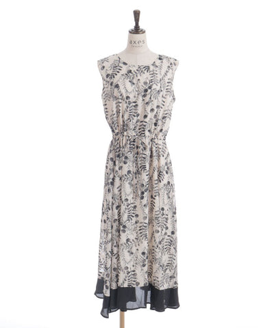 Floral Pattern Hem Color Scheme Dress