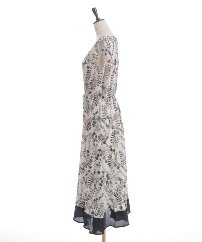 Floral Pattern Hem Color Scheme Dress