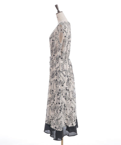 Floral Pattern Hem Color Scheme Dress