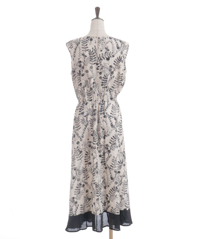 Floral Pattern Hem Color Scheme Dress