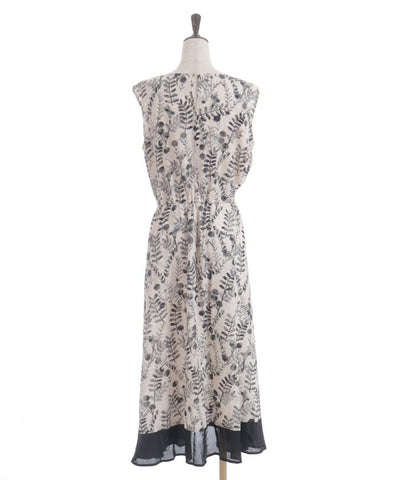Floral Pattern Hem Color Scheme Dress