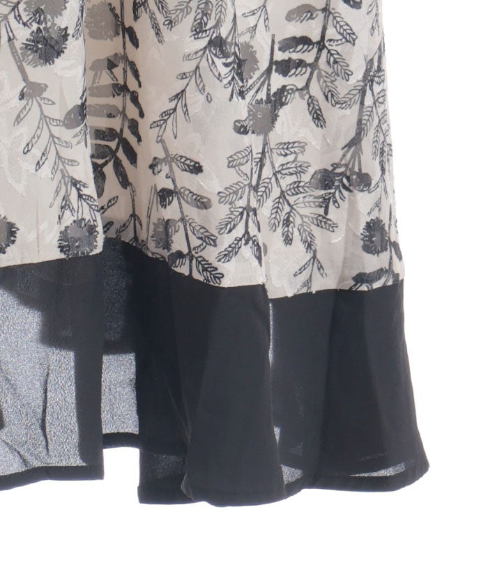 Floral Pattern Hem Color Scheme Dress