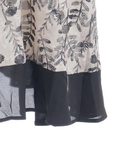 Floral Pattern Hem Color Scheme Dress