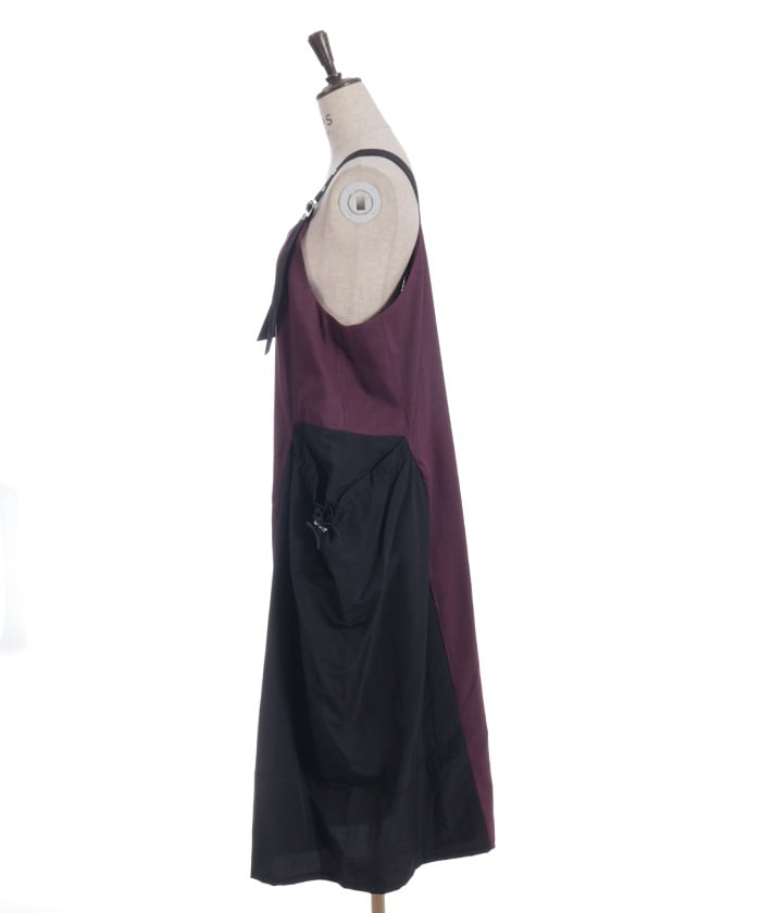 Shoulder Belt Color Scheme Jumper Skirt