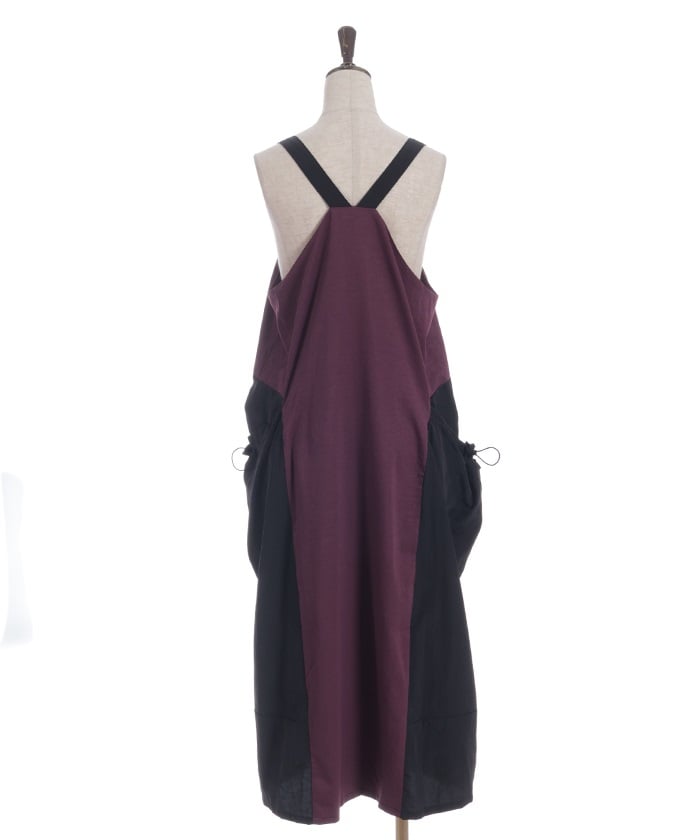 Shoulder Belt Color Scheme Jumper Skirt