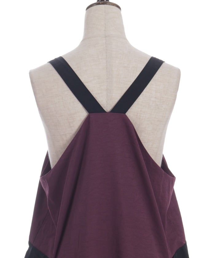 Shoulder Belt Color Scheme Jumper Skirt