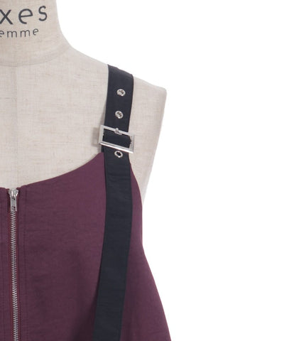 Shoulder Belt Color Scheme Jumper Skirt