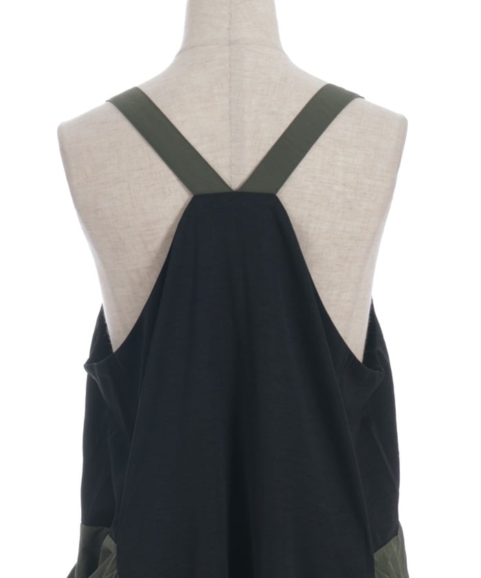 Shoulder Belt Color Scheme Jumper Skirt