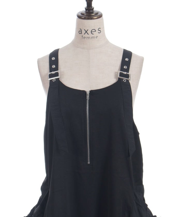 Shoulder Belt Color Scheme Jumper Skirt