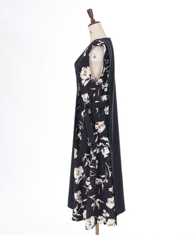 Floral Pattern Asymmetric Panel Jumper Skirt (Time-limited Price)