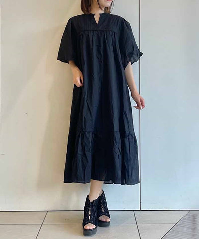 Cotton Gather Panel Dress