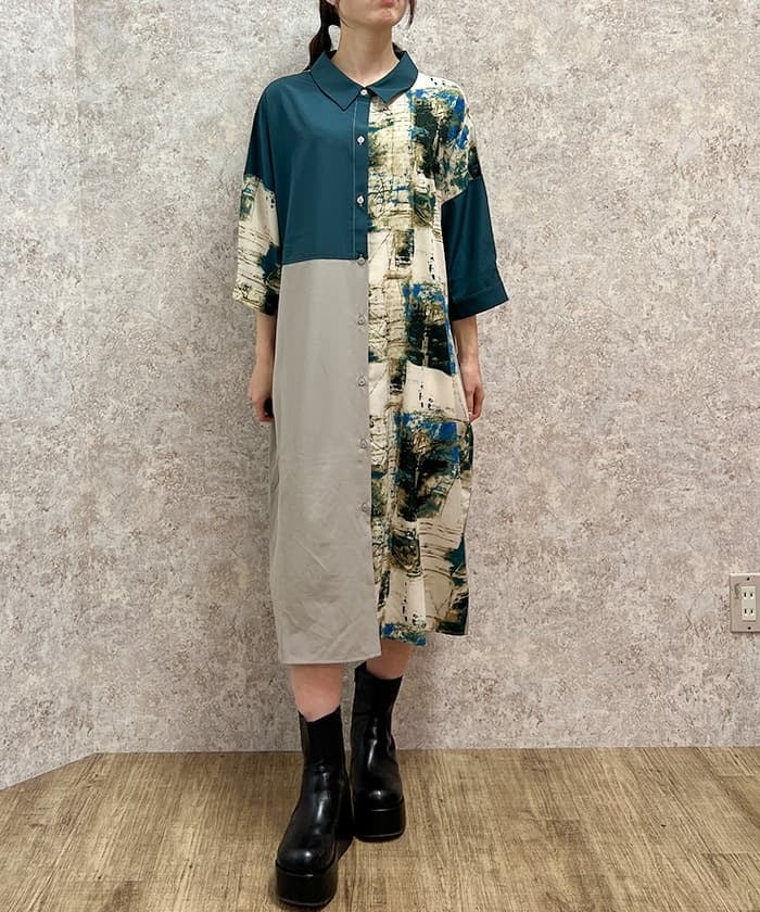 Patchwork Shirt Dress