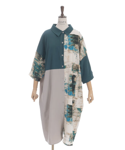 Patchwork Shirt Dress
