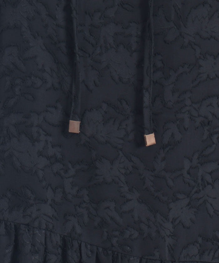 Sheer Jacquard Hoodie Dress