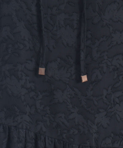 Sheer Jacquard Hoodie Dress