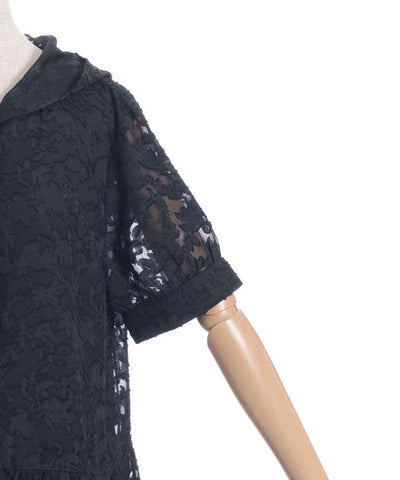 Sheer Jacquard Hoodie Dress