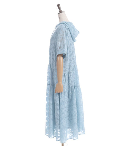 Sheer Jacquard Hoodie Dress