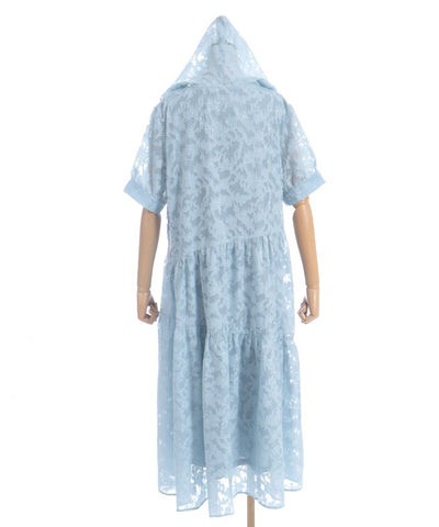 Sheer Jacquard Hoodie Dress