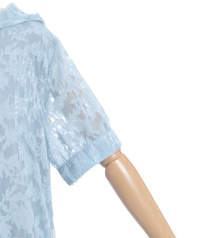 Sheer Jacquard Hoodie Dress