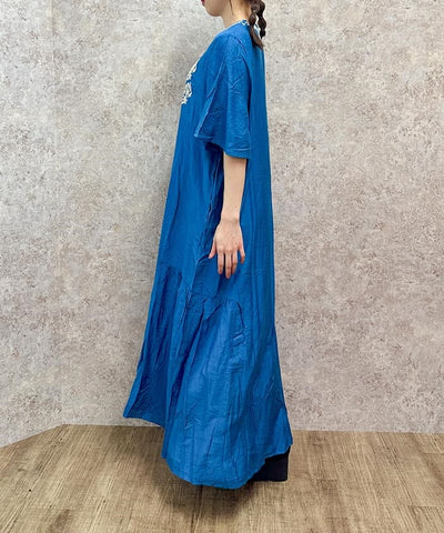 Embroidery Skipper Maxi Dress