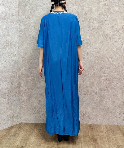 Embroidery Skipper Maxi Dress
